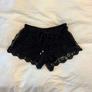 Black lace shorts
